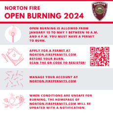 Norton Fire Department Announces Information on 2024 Open Burning Season
