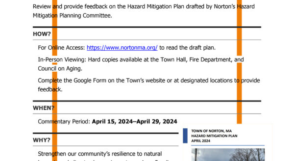 The Town of Norton Invites Community Input on Hazard Mitigation Plan
